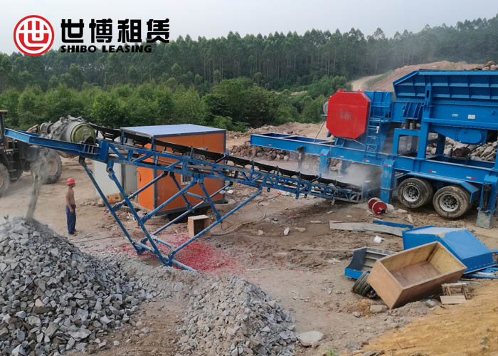 出租移动破碎站—广东台山深茂铁路路基AB料加工破碎项目